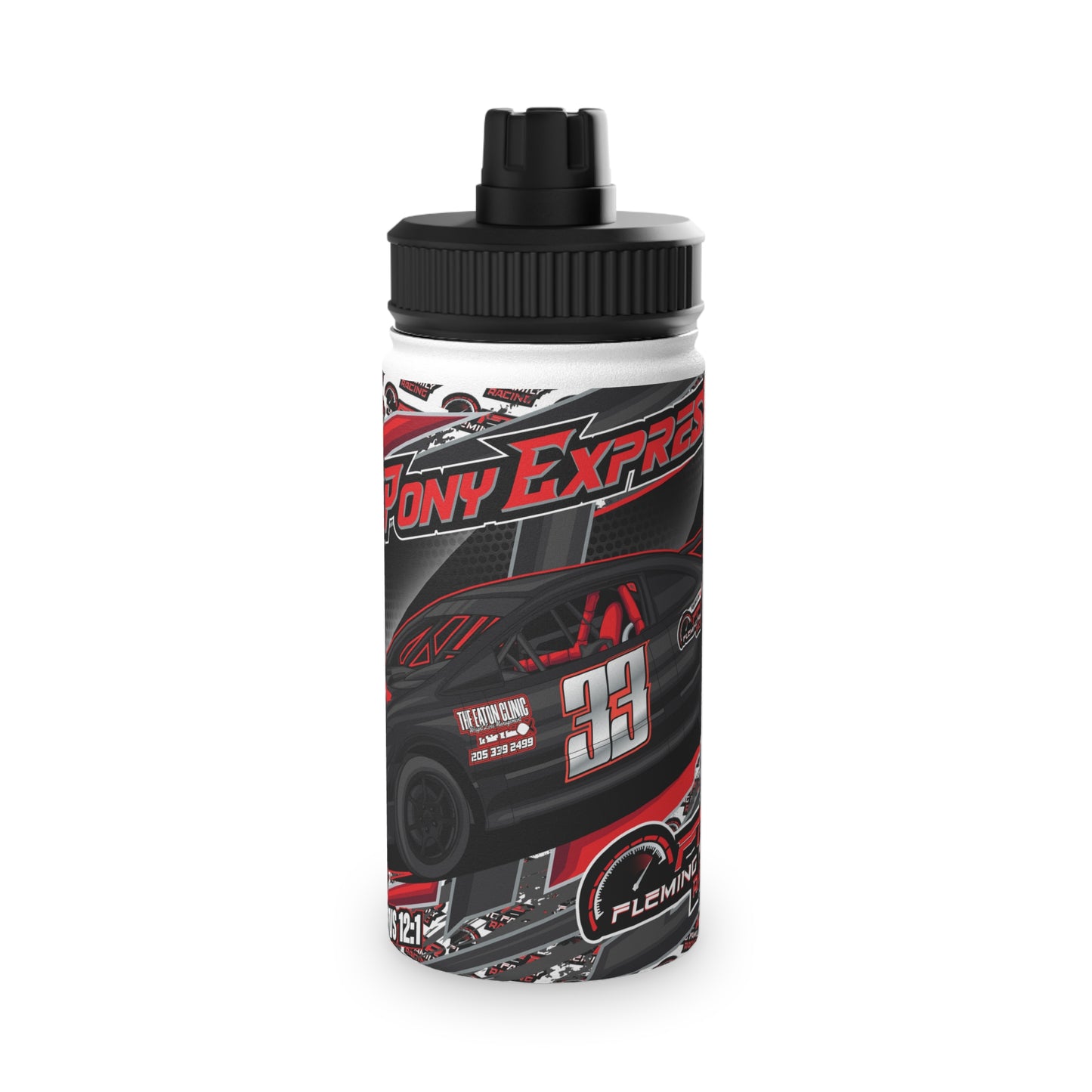 #33 Pony Express Stainless Steel Water Bottle, Sports Lid