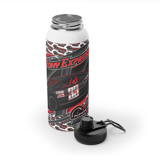 #33 Pony Express Stainless Steel Water Bottle, Sports Lid